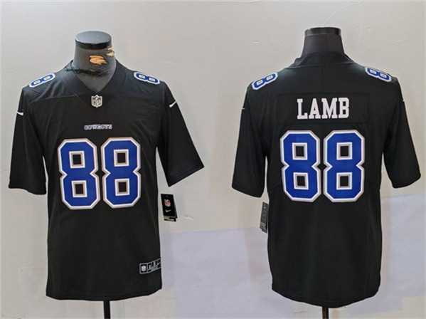 Mens Dallas Cowboys #88 CeeDee Lamb Black Throwback Vapor Untouchable Limited Football Stitched Jersey